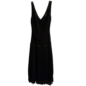 Nina Austin Elegant Black Flapper Gatsby Style Sequin Dress